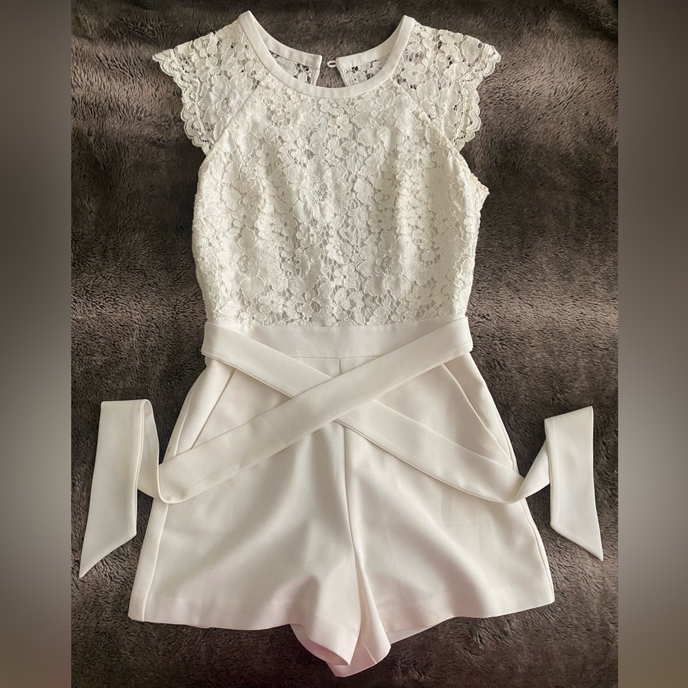 Lucia Jumpsuit White Bebe